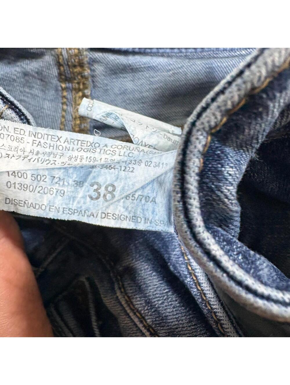 Stradivarius Skinny Jeans Womens 38 Blue Stretch Denim Mid Rise Fits Like 25x28 - Picture 5 of 9